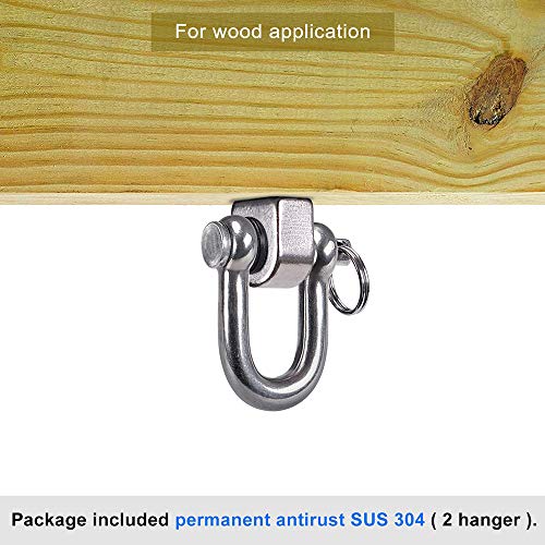 SELEWARE 2 Pack Swing Hangers Swing Set Hooks Stainless Steel Hammock Hooks for Porch Swing, Hammock Chair, Heavy Bag, Yoga Silk, Suspension Straps, Gymnastics Rings - color: Stainless 2 Pack Swing Hooks