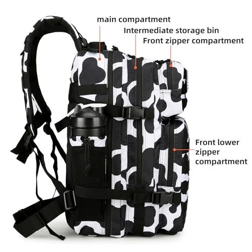Lovelinks21 45L Tactical Assault Backpack 3 day assault pack with Molle Waterproof backpack Rucksack for Tactical Backpacks (Cow color) - color: Cow Color