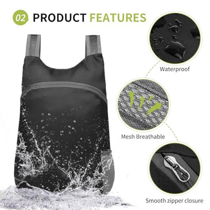 20L Ultra Hiking-Daypack Lightweight Foldable Travel Packable Backpack for Camping Cycling Outdoor,black - color: Black