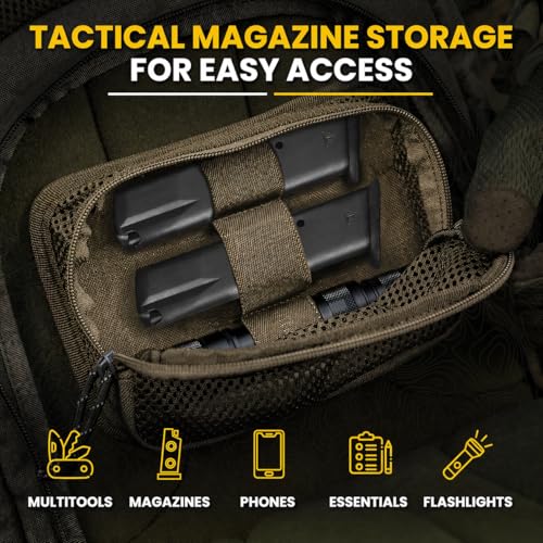 M-Tac Mesh Organizer Pouch with Hook & Loop Backing, EDC Tactical Admin Pouch, Backpack Organizer Insert, Small Gear Utility Bag - color: Ranger Green