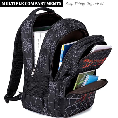 JIANYA School Backpack for Boys and Girls Elementary Children's School Bag Kids Backpack with Lunch Box - color: Letters/ Black