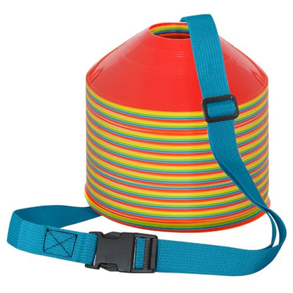 6.5 Feet Strap Cone Carrier Sport Cone Carrying Strap Adjustable Agility Disc Cone Strap Carrier for Storage & Travel with Quick Snap Closure - color: Blue