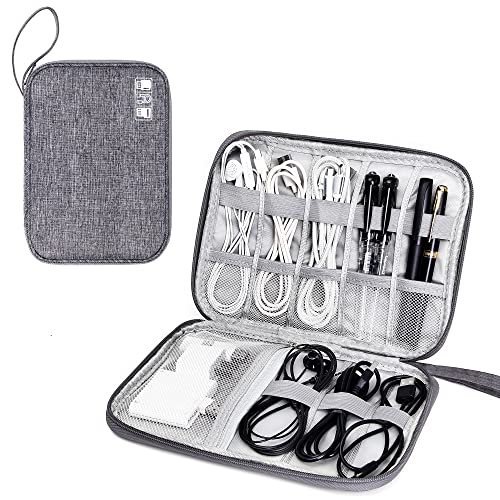 SELLYFELLY Travel Electronics Organizer Portable Cable Organizer Bag for Storage Electronic Accessories Case for Cord,Phone,Charger,Flash Drive (Gray) - color: Grey2