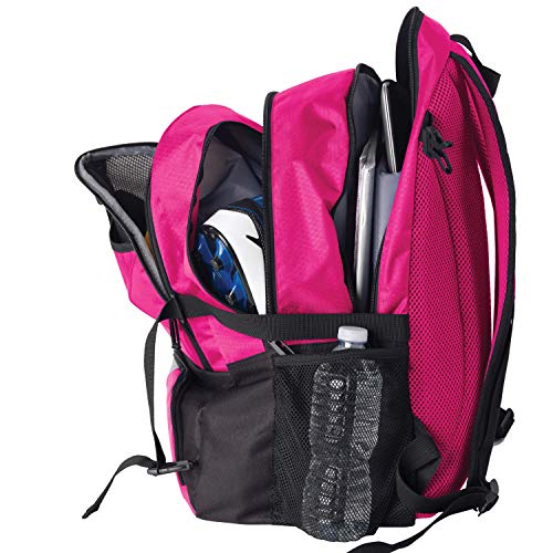 Athletico National Soccer Bag - Backpack for Soccer, Basketball & Football Includes Separate Cleat and Ball Holder - color: Pink