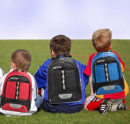 Youth Soccer Bag Outdoor Sport Backpack for Soccer, Basketball,Volleyball with Shoes and Ball Compartment. - color: Red