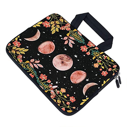 AMARY14 15 15.4 15.6 inch Laptop Handle Bag Computer Protect Case Pouch Holder Notebook Sleeve Neoprene Cover (Flowers moon) - color: Flowers Moon