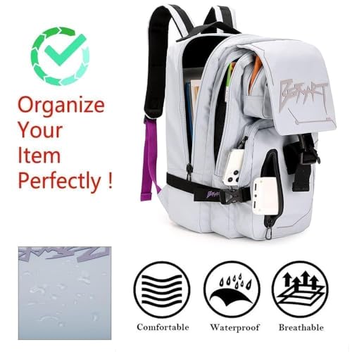 BESMART Hiking Outdoor Travel Backpack with Design, Water-Resistant Laptop Daypack Book Bag with Multi-Layer for Men & Woman (Light Grayish Blue) - color: Light Grayish Blue