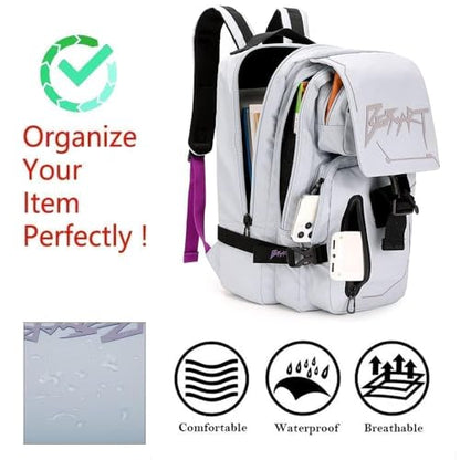 BESMART Hiking Outdoor Travel Backpack with Design, Water-Resistant Laptop Daypack Book Bag with Multi-Layer for Men & Woman (Light Grayish Blue) - color: Light Grayish Blue