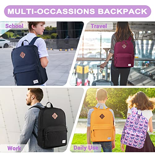 RAVUO School Backpack, Lightweight Classic Bookbag Casual Daypack for Men Women - color: Butterfly