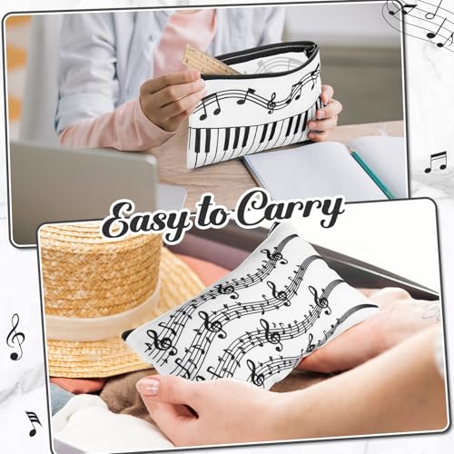 Reginary 20 Pcs Makeup Bags Gifts for Women Canvas Cosmetic Bags with Zipper Bulk Gift for Women Travel Purse Organizer Pouch Accessory, Toiletry Large Capacity, 7 x 4.3 Inch(Music) - style: Music