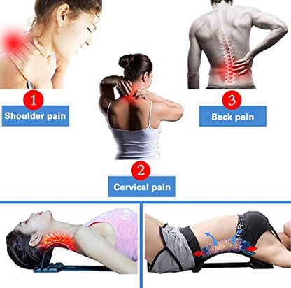 2-in-1 Neck & Back Stretcher for Cervical and Lumbar Support, Adjustable Spinal Stretch Device for Posture, Back Relaxation & Daily Neck Support