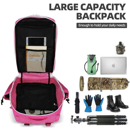 Military 45L Tactical Assault Backpack 3 day assault pack with Molle Waterproof backpack Rucksack for Tactical Backpacks - color: Pink