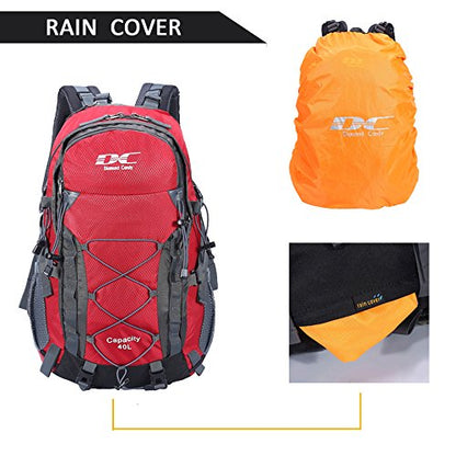 Diamond Candy Waterproof Hiking Backpack for Men and Women, Lightweight Day Pack for Travel Camping | Waterproof - color: Ruby