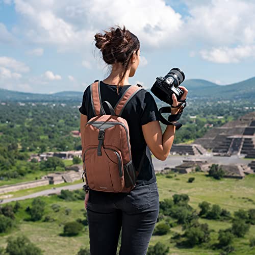 G4Free Mini 10L Hiking Daypack Small Hiking Backpack Cycling Compact Shoulder Backpack Outdoor for Men Women - color: Light Orange