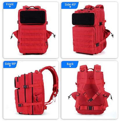 gracedon Tactical Backpack for Men 3 Day Rucksacks for Trekking Camping (red) - color: Red