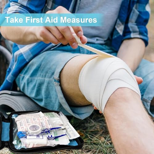 Home Car First Aid Kit Refill Supplies for Business 300Pcs Emergency Kits Urgent Essential for Workpalce Outing Skating Waterproof First Aid Blue Bag for Backpacking 1st Aid - style: Blue-300Pcs