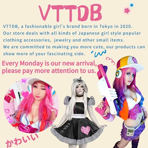 VTTDB Kawaii Backpack with Cute Accessories Casual Aesthetic Daypack Simple Laptop Bag Waterproof Travel Rucksack for Women (dark blue) - color: Dark Blue