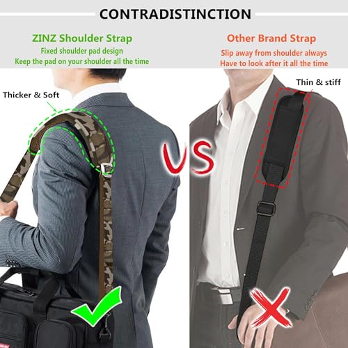 ZINZ Bag Shoulder Strap, Padded Adjustable Shoulder Strap Replacement - color: Camouflage Green, size: 57"
