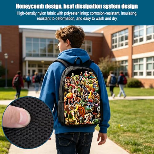 3 in 1 cartoon Pattern, 17'' Large-Capacity Backpack Set With a Fashionable and Personalized Style is Exquisitely Designed and Widely Applicable, Making it an Ideal Choice(Red)