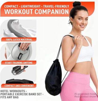 Figure 8 Resistance Bands for Arm, Back, 3 Level Latex Heavy Exercise Bands with Handles for Strength Training, Full Body Workout, Physical Therapy, Pilates, Yoga, Home Gym Equipment for Women - style: Grey-1