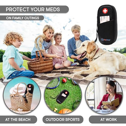 PracMedic Bags Epi Pens Carrying Case- Insulated Epipen Carry Case (Black) | Holds 2 Epi Pens, Auvi-Q or Neffy, Inhaler & Antihistamine. Medical Case for Allergy, Asthma & Diabetes Medicines. - color: Black