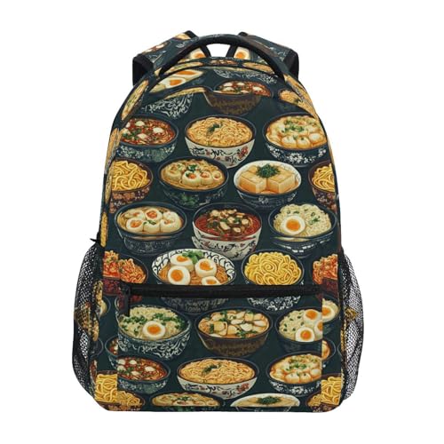 Backpack for Men Women Waterproof Outdoor Backpack with Chest Strap for Business Work College Travel Trip Instant Noodles Cute Style - color: Multicolor05