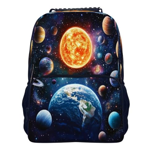 Supdreamc Rucksacks Lightweight Multipurpose Anti-Theft Trippy Outer Space Planet Art Shoulder Bag Big Capacity Traveling Camping Backpack With Side Pockets - color: Pattern 434