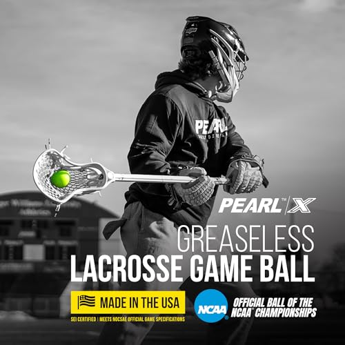 PEARL X Greaseless Lacrosse Balls by Guardian Innovations - Official Ball of NCAA Championships - Meets NOCSAE Standards and SEI/NCAA Certified - color: Optic Yellow, size: 50 Pack