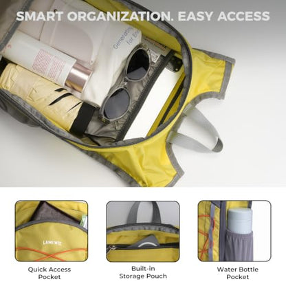 Small Hiking Backpack 13L Lightweight Foldable Travel Daypack for Men Women - color: Yellow