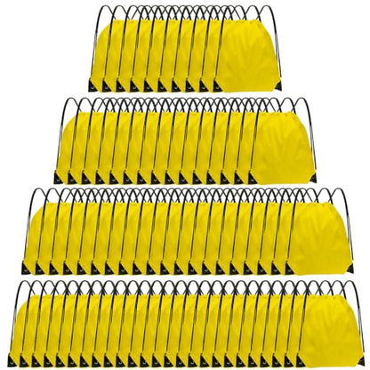 Grneric Drawstring Backpack Bulk 70Pcs String Backpack Drawstring Bags Cinch Bag Sackpack for Men Women Gym(Yellow) - color: Yellow