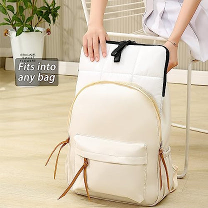 Puffy Laptop Sleeve 13 Inch White, Waterproof Carrying Case Bag for Women, Fluffy Computer iPad Pro 12.9 Case, Compatible with MacBook Pro 12, MacBook Air M2 M1, Asus/Dell XPS/Lenovo in Cover - color: White, size: 13-inch