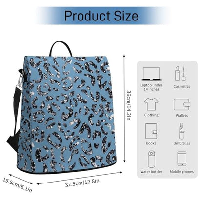 Blue Bling Print Backpack Purse for Women Anti-Theft Bag Fashion Bags Ladies Shoulder Travel Bag - color: Blue Bling Print, size: No Custom