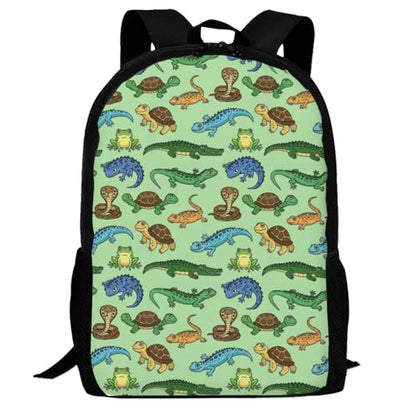 Breathable Outdoor Daypack Snakes Lizard Chameleon Turtle Animal, Durable Anti Theft Travel Backpack Adjustable Strap Shoulder Bag for Hiking Camping City Walking - color: Design (1207)