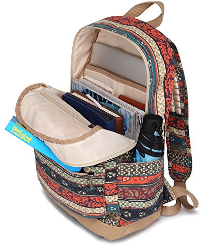 Kinmac New Bohemian Laptop Backpack with Massage Cushioned Straps Travel Outdoor Backpack for Laptop Up to 15.6 Inch - color: Bohemian