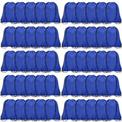 Grneric 50Pcs Drawstring Backpack Bulk Cinch Bag, Drawstring Bags Polyester for Gym Sports Beach Party Trip(Navy Blue) - color: Navy Blue