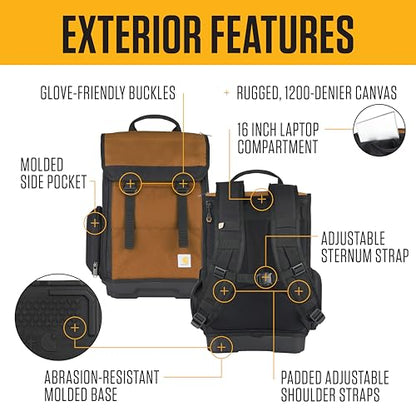Carhartt Mens Station Tool Bag W/Adjustable Shoulder Straps, Durable, Water-Resistant Tool Organizer, Tool Backpack - style: Tool Backpack