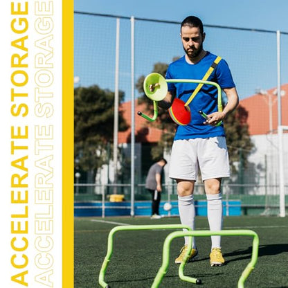 6.5 Feet Strap Cone Carrier Sport Cone Carrying Strap Adjustable Agility Disc Cone Strap Carrier for Storage & Travel with Quick Snap Closure - color: Yellow