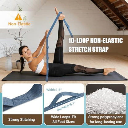 Slant Board for Calf Stretching, Adjustable Wooden Calf Stretch Board with Stretch Strap & Training Poster, 300 Lbs Weight Capacity Velour Board for Calf Ankle Achilles Physical Therapy Leg Exercisers