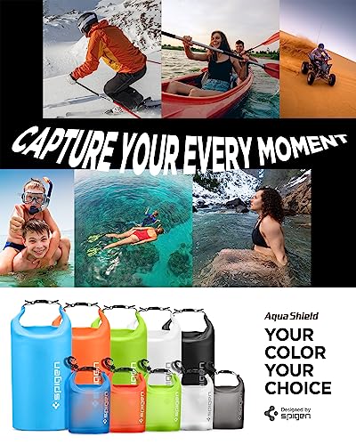 Spigen for Waterproof Backpack IPX6, 35L Roll Top Travel Rucksack Fits up to 16 Inch Laptop, Multi-Compartment Bag Ventilated Back, Chest Strap Hiking, Camping, Swimming, Canoeing, Fishing - color: Cactus Green, Clear