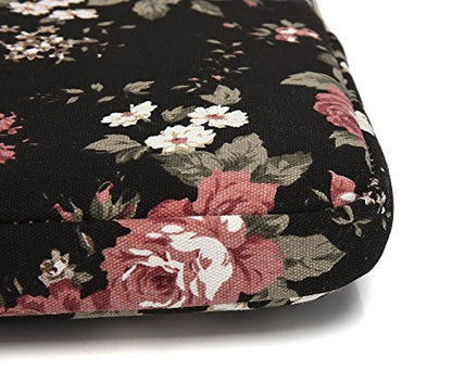 kayond Water-Resistant Canvas 13.3 Inch Laptop Sleeve-Black C Rose - color: Black C Rose, size: 13-13.3 inch
