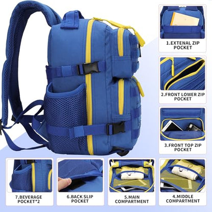9L Mini Tactical Backpack for Men and Women Tactical Backpack Small for Hiking Small Tactical Bag Fitness Pack - color: Blue