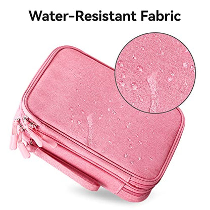 Cable Organizer Bag Travel Case for Electronics (Large, Dark Pink) - color: Dark Pink, style: Large