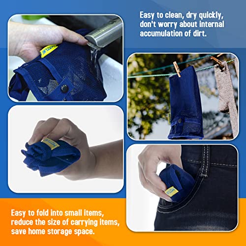 Water Bottle Holder with Strap, Premium Water Bottle Carrier with Strap Easy Clean, Light Water Bottle Carrier Bag, Water Bottle Holder with Pocket for Hiking, Walking, Travel - color: blue & black