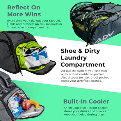 ADV Tennis Pro V3 - Tennis and Pickleball Backpack V2 - Flex Backpack - color: Pro V3 - Volt