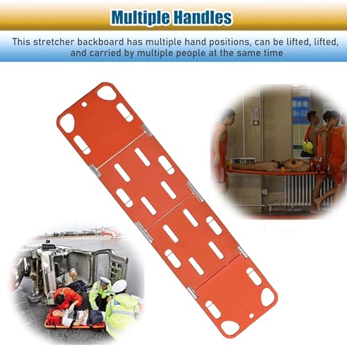 Foldable Emerncy Stretcher with Head Imlizer & Neck Brace - Lightweight Spine Board for tic Emerncies & Patient Transport - Perfect for EMS, Lifesaving, and First Aid Situats - size: Board+Head Immobilizer