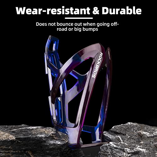 ROCKBROS Bike Water Bottle Holder Ultra-Light Bicycle Bottle Cages with Screws Tool, Universal Bike Cup Holder Rack for Road MTB Bikes… - color: Purple-Blue, size: Standard