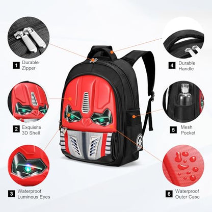 Dilunar Kids Backpack for School Child Boys Kindergarten Elementary Toddler Bag Gift Ideas - color: Red, size: 16"
