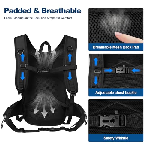 10L Small Hiking Backpack for Men Women Travel Daypack with Chest Strap lightweight backpacks mini backpack for Camping Cycling Travel Outdoor - color: Black