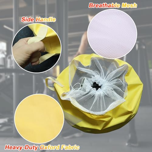 J Bryant Extra Large Battle Rope Storage Bag – Heavy-Duty Carry Sack for Training Ropes, Jump Ropes & Gym Accessories - color: Yellow