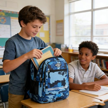Blue Boy's schoolbag Teenage Middle School Students Bookbag Big Student Laptop Backpack For College Women Middle High School Teen Girls Bookbag Travel Daypack - color: Blue